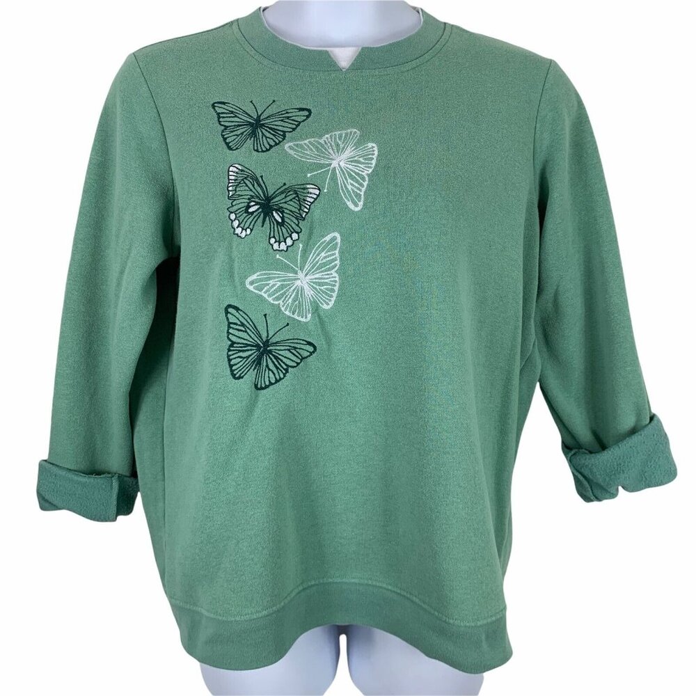 Vintage Sweatshirt Size Large Adrian Delafield Grannycore Butterflies